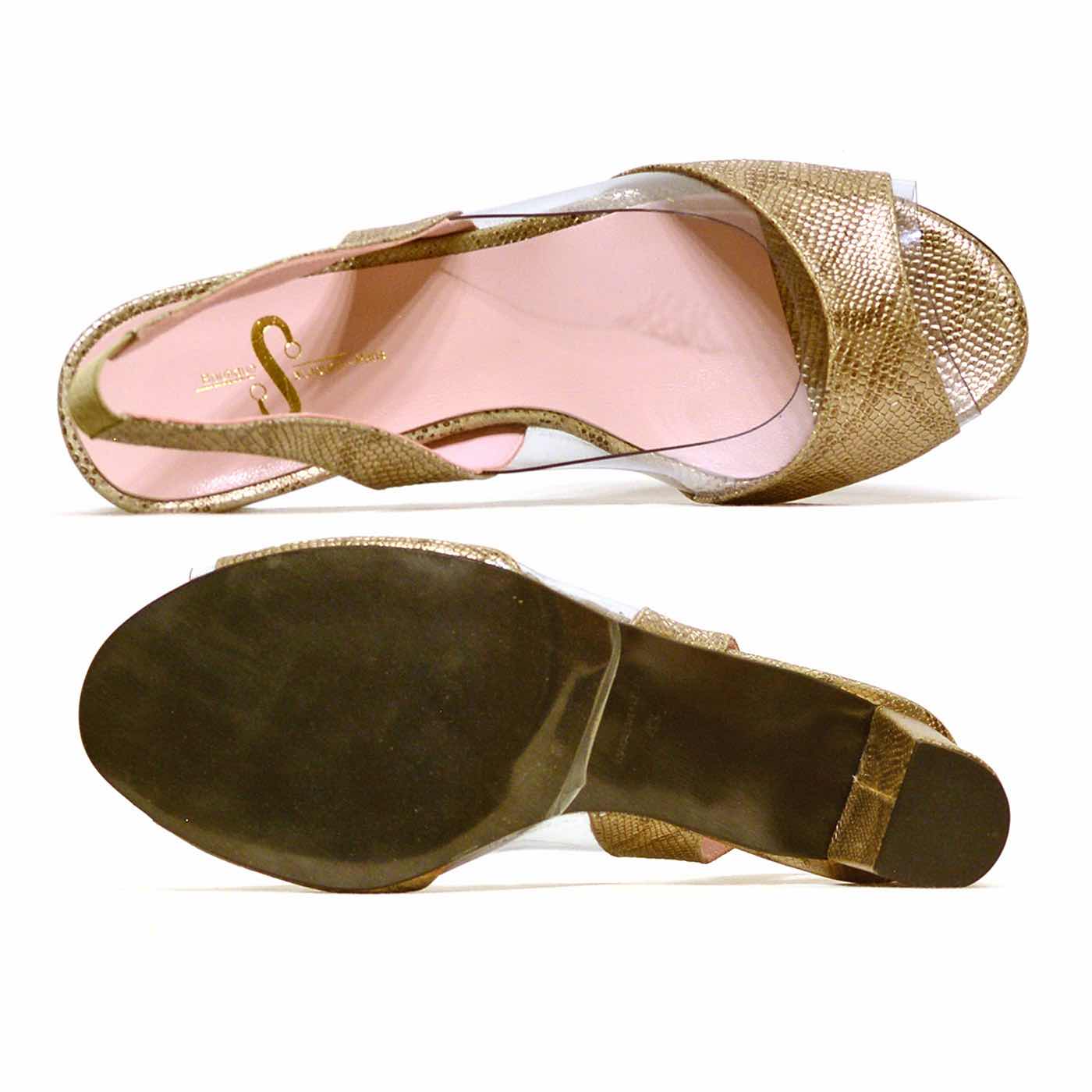 sandales métallisées bronze metallise, chaussures femme grande taille