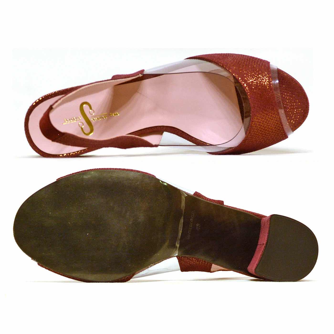 sandales serpent bordeaux, chaussures femme grande taille