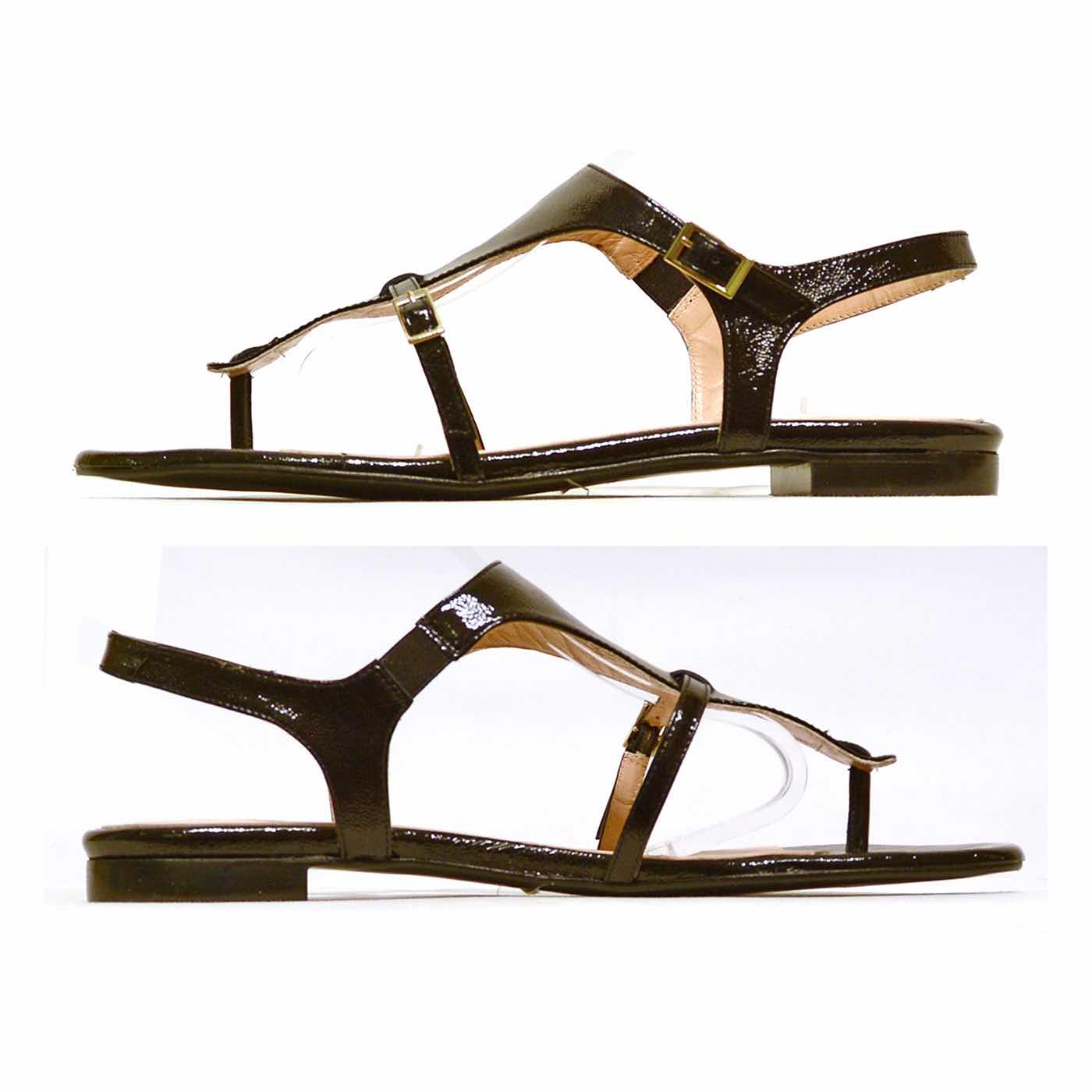 sandalettes vernis noir, chaussures femme grande taille