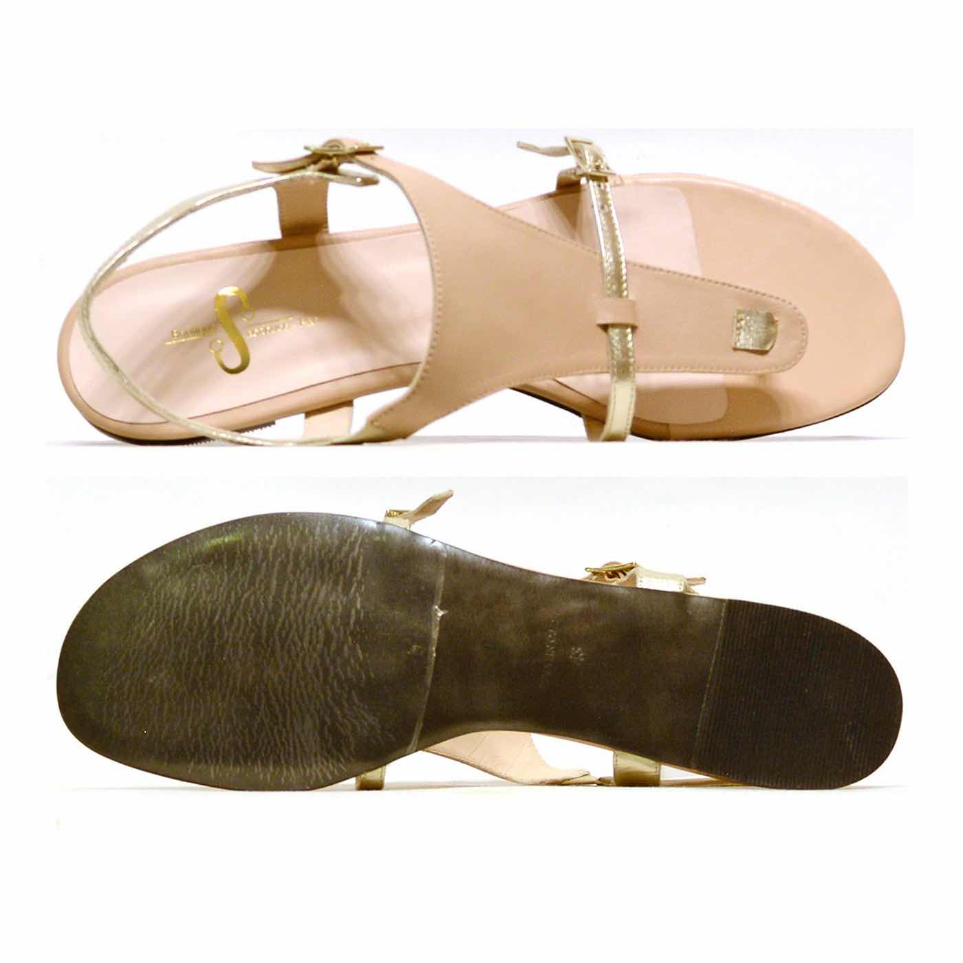 sandalettes cuir lisse nude or, chaussures femme grande taille