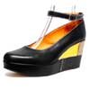 escarpins femme grande taille du 40 au 48, cuir lisse multicolore noir or, talon de  9 cm et plus, à patins mode talons compensés fantaisie, toutes saisons