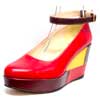 escarpins femme grande taille du 40 au 48, cuir lisse multicolore rouge, talon de  9 cm et plus, à patins mode talons compensés, toutes saisons