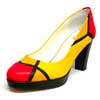 escarpins femme grande taille du 40 au 48, cuir lisse jaune multicolore orange rouge, talon de 7 à 8 cm, à patins escarpin talon haut talon haut gay homme habillee, toutes saisons