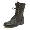 bottes femme grande taille du 40 au 48, cuir lisse noir, talon de 3 à 4 cm, , hiver
