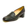mocassins femme grande taille du 40 au 48, cuir lisse noir, talon de 5 à 6 cm, mode pied large fantaisie, toutes saisons