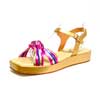 sandales femme grande taille du 40 au 48, cuir lisse multicolore platine, talon de 3 à 4 cm, mode tendance sandales plates detente talons compensés, chaussures pour l&#039;été