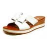 mules femme grande taille du 40 au 48, cuir lisse blanc, talon de 5 à 6 cm, detente talons compensés, chaussures pour l&#039;été