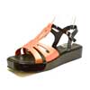 sandales femme grande taille du 40 au 48, cuir lisse metallise noir rose, talon de 3 à 4 cm, mode tendance sandales plates detente, chaussures pour l&#039;été