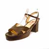 sandales femme grande taille du 40 au 48, cuir lisse noir, talon de 7 à 8 cm, à patins mode habillee sandales talons hauts, toutes saisons