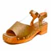 sandales femme grande taille du 40 au 48, cuir grainé bronze, talon de 5 à 6 cm, à patins mode tendance detente fantaisie, chaussures pour l&#039;été