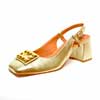 sandales femme grande taille du 40 au 48, cuir lisse platine or, talon de 5 à 6 cm, de soiree mode tendance habillee, toutes saisons