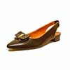 sandales femme grande taille du 40 au 48, cuir lisse noir, talon de 0,5 à 2 cm, bout pointu de soiree mode habillee, toutes saisons
