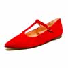 ballerines femme grande taille du 40 au 48, velours rouge, talon de 0,5 à 2 cm, bout pointu ballerines plates, toutes saisons