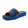 mules femme grande taille du 40 au 48, cuir grainé bleu metallise, talon de 3 à 4 cm, à patins mode tendance plates detente fantaisie, toutes saisons