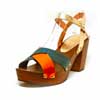sabots femme grande taille du 40 au 48, irisé multicolore, talon de  9 cm et plus, à patins mode talon haut sandales talons hauts detente, chaussures pour l&#039;été