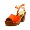 sabots femme grande taille du 40 au 48, cuir lisse marron platine, talon de  9 cm et plus, à patins mode talon haut sandales talons hauts detente, chaussures pour l&#039;été