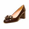 escarpins femme grande taille du 40 au 48, vernis noir, talon de 7 à 8 cm, mode habillee, toutes saisons