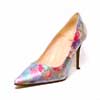 escarpins femme grande taille du 40 au 48, cuir fripé metallise multicolore, talon de  9 cm et plus, bout pointu escarpin talon haut mode talon haut habillee fantaisie, toutes saisons