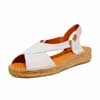 espadrilles femme grande taille du 40 au 48, cuir grainé blanc, talon de 3 à 4 cm, à patins detente talons compensés, chaussures pour l&#039;été
