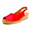 espadrilles femme grande taille du 40 au 48, acier rouge, talon de 3 à 4 cm, à patins mode tendance detente talons compensés, chaussures pour l&#039;été