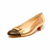 trotteurs femme grande taille du 40 au 48, cuir grainé or, talon de 3 à 4 cm, mode habillee, toutes saisons