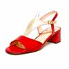 sandales femme grande taille du 40 au 48, cuir grainé platine rouge, talon de 5 à 6 cm, mode habillee detente, chaussures pour l&#039;été