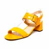 sandales femme grande taille du 40 au 48, cuir lisse jaune, talon de 5 à 6 cm, mode habillee detente, chaussures pour l&#039;été