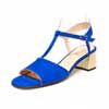 sandales femme grande taille du 40 au 48, velours bleu, talon de 5 à 6 cm, mode habillee detente, chaussures pour l&#039;été