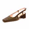 sandales femme grande taille du 40 au 48, serpent noir, talon de 5 à 6 cm, mode habillee, chaussures pour l&#039;été