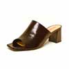 mules femme grande taille du 40 au 48, vernis noir, talon de 7 à 8 cm, sandales talons hauts detente, toutes saisons