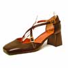 sandales femme grande taille du 40 au 48, cuir lisse noir, talon de 7 à 8 cm, de soiree mode tendance habillee sandales talons hauts, toutes saisons