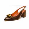 sandales femme grande taille du 40 au 48, cuir lisse noir, talon de 7 à 8 cm, bout pointu de soiree mode habillee, toutes saisons