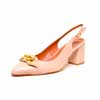 sandales femme grande taille du 40 au 48, cuir lisse nude, talon de 7 à 8 cm, bout pointu de soiree mode habillee, toutes saisons