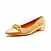 ballerines femme grande taille du 40 au 48, cuir lisse platine or, talon de 0,5 à 2 cm, bout pointu de soiree habillee ballerines à talons, toutes saisons
