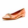 ballerines femme grande taille du 40 au 48, cuir lisse rose or, talon de 0,5 à 2 cm, bout pointu de soiree habillee ballerines à talons fantaisie, toutes saisons