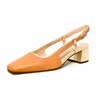 sandales femme grande taille du 40 au 48, cuir lisse camel, talon de 5 à 6 cm, mode habillee, chaussures pour l&#039;été