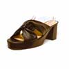 mules femme grande taille du 40 au 48, cuir lisse noir, talon de 7 à 8 cm, à patins habillee sandales talons hauts detente, chaussures pour l&#039;été