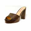 mules femme grande taille du 40 au 48, cuir lisse noir, talon de  9 cm et plus, à patins talon haut gay sandales talons hauts sexy detente, chaussures pour l&#039;été