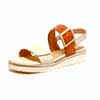 sandalettes femme grande taille du 40 au 48, cuir lisse blanc camel, talon de 3 à 4 cm, confort detente pied large talons compensés, chaussures pour l&#039;été