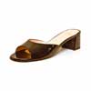 mules femme grande taille du 40 au 48, vernis noir, talon de 5 à 6 cm, detente, toutes saisons
