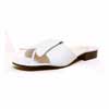 entre-doigts femme grande taille du 40 au 48, cuir lisse blanc, talon de 0,5 à 2 cm, plates sandales plates detente, chaussures pour l&#039;été