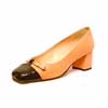 trotteurs femme grande taille du 40 au 48, cuir lisse camel, talon de 5 à 6 cm, habillee pied large, toutes saisons