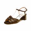 sandales femme grande taille du 40 au 48, cuir fripé noir, talon de 5 à 6 cm, mode tendance habillee, chaussures pour l&#039;été