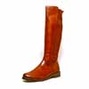 bottes femme grande taille du 40 au 48, cuir lisse marron, talon de 3 à 4 cm, plates confort bottes mollets larges, hiver
