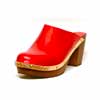 sabots femme grande taille du 40 au 48, vernis rouge, talon de  9 cm et plus, à patins mode talon haut sandales talons hauts detente, chaussures pour l&#039;été