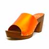 sabots femme grande taille du 40 au 48, métallisées orange, talon de  9 cm et plus, à patins mode talon haut sandales talons hauts detente, chaussures pour l&#039;été