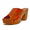 sabots femme grande taille du 40 au 48, serpent marron, talon de  9 cm et plus, à patins mode talon haut sandales talons hauts detente, chaussures pour l&#039;été