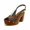sabots femme grande taille du 40 au 48, cuir lisse bleu, talon de  9 cm et plus, à patins mode talon haut sandales talons hauts detente, chaussures pour l&#039;été