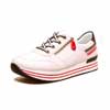 basket femme grande taille du 40 au 48, cuir grainé blanc, talon de 3 à 4 cm, mode tendance plates detente, toutes saisons