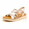 sandalettes femme grande taille du 40 au 48, cuir lisse blanc metallise multicolore or, talon de 3 à 4 cm, mode plates sandales plates confort detente, chaussures pour l&#039;été